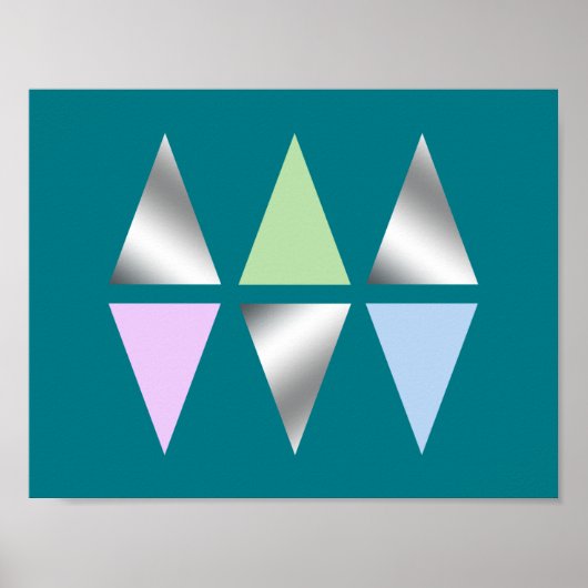 Poster triangles géométriques élégants et clairs (Devant)