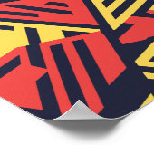 Poster Triangles géométriques gras en rouge et jaune (Coin)