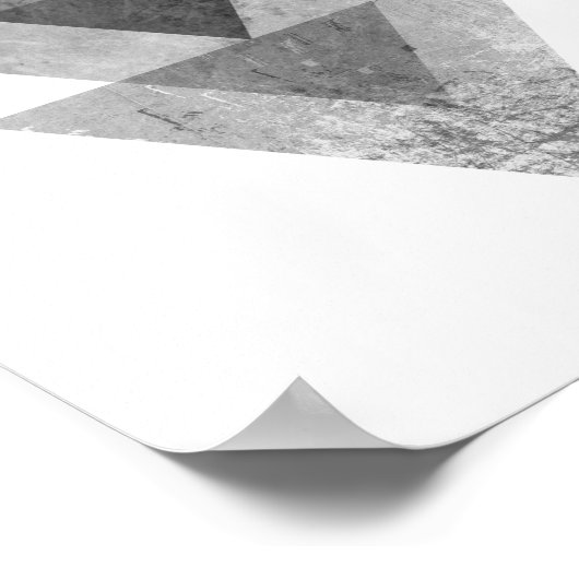 Poster Triangles géométriques gris (Coin)