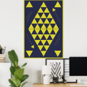 Poster Triangles géométriques jaunes (Bureau à domicile)