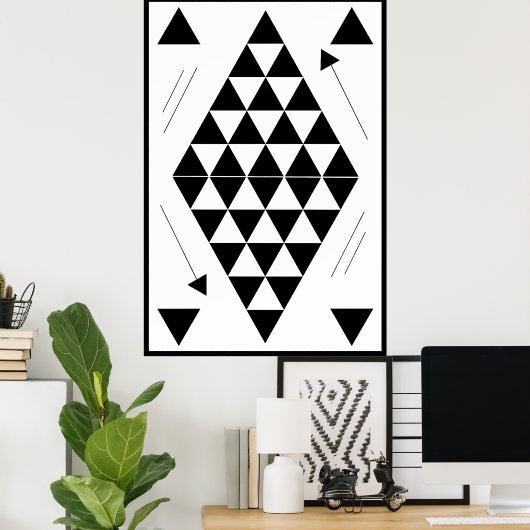 Poster Triangles géométriques noirs (Bureau à domicile)