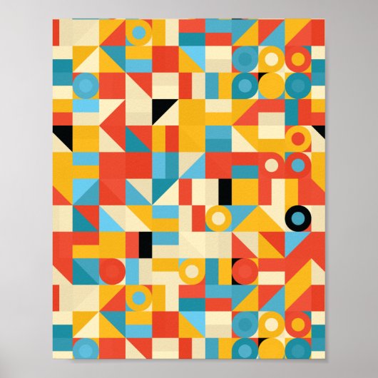 Poster Triangles minimalistes Abstraits modernes (Devant)