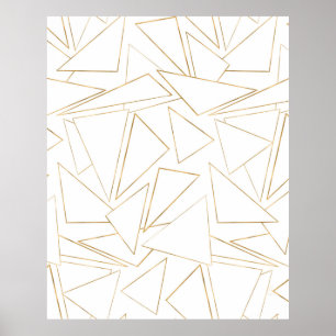 Poster Triangles minimalistes d'or blanc