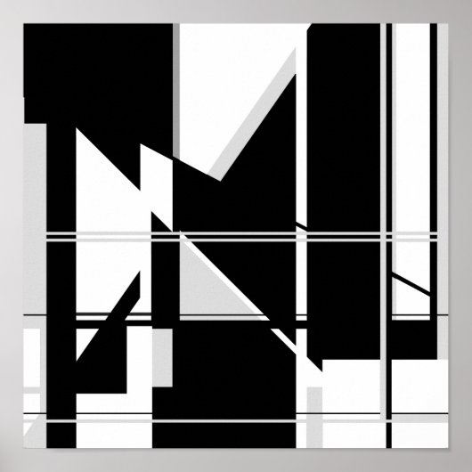 Poster Triangles noirs blancs dans la conception du Labyr (Devant)