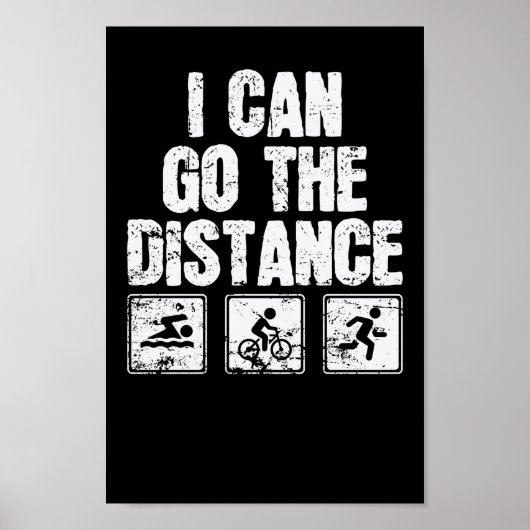 Poster Triathlon Je Peux Aller À La Distance (Devant)