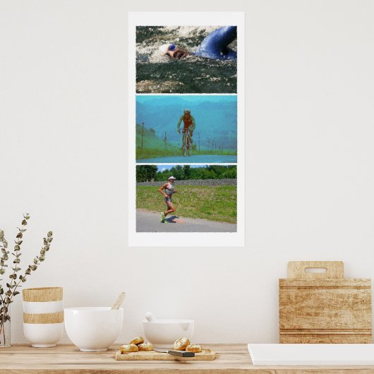 Poster Triathlon Triptych - Painting (Cuisine)