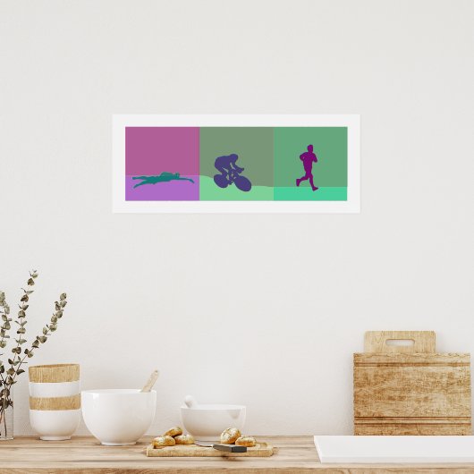 Poster Triathlon Triptyque (Cuisine)