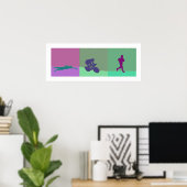 Poster Triathlon Triptyque (Bureau à domicile)
