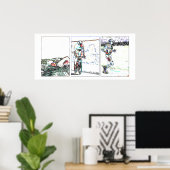 Poster Triathlon Triptyque - Ligne (Bureau à domicile)