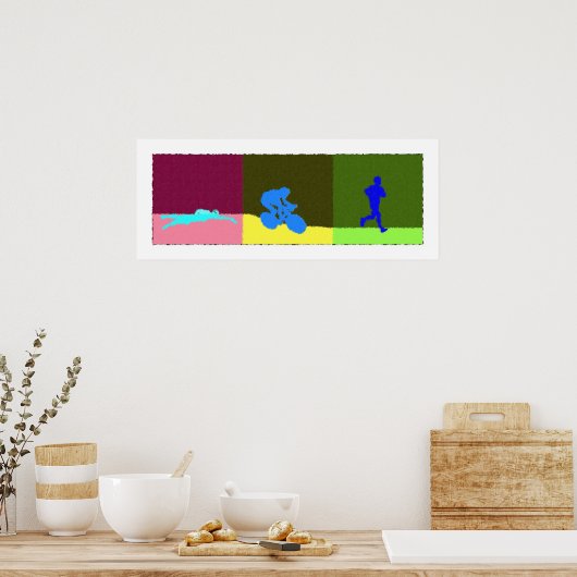 Poster Triathlon Triptyque - Peinture (Cuisine)