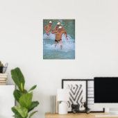 Poster Triathloners s'enfuient d'eau 2 (Bureau à domicile)