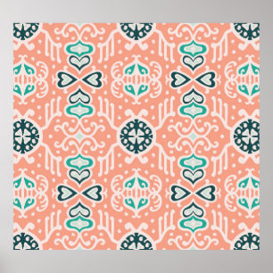 Poster Tribal African, Seamless Aztec Motif.