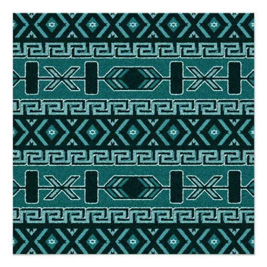 Poster Tribal Aztec Motif Conception Sud-Ouest (Devant)