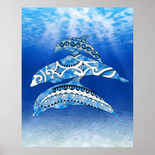 Poster Tribal Dolphins