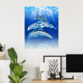 Poster Tribal Dolphins (Bureau à domicile)