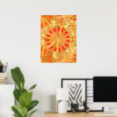 Poster Tribal Mandala Print, Mustard Gold et Orange (Bureau à domicile)