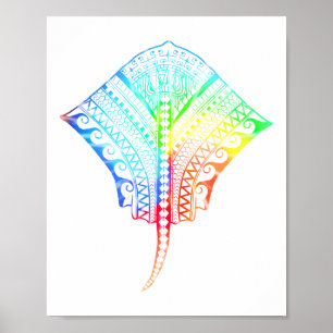 Poster Tribal Stingray de Cravate teintée