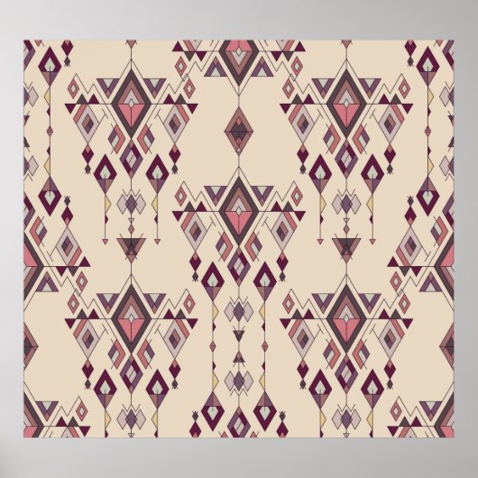 Poster Tribal Vintage Ethnique Sans Seamless Aztec (Devant)