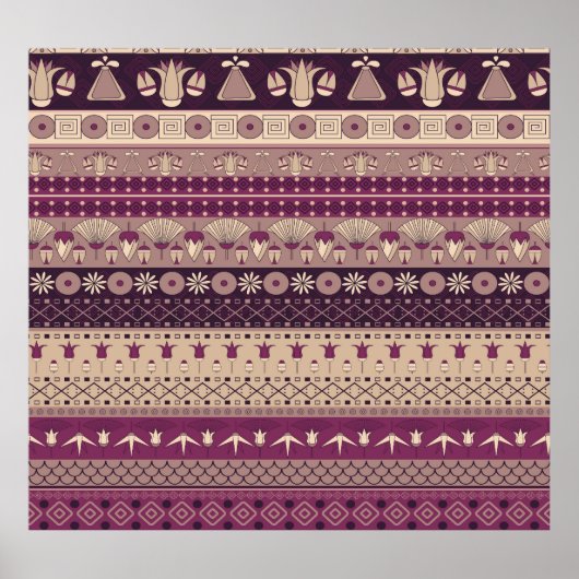 Poster Tribale égyptienne : Ancien sans couture (Devant)