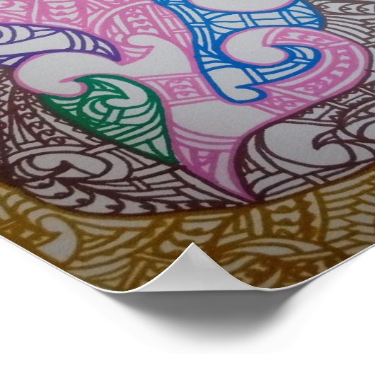 Poster Tribe3 Abstract Maori Kowhaiwhai by RRW (Coin)