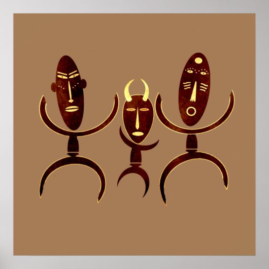 Poster Tribe africaine scène de danse (Devant)