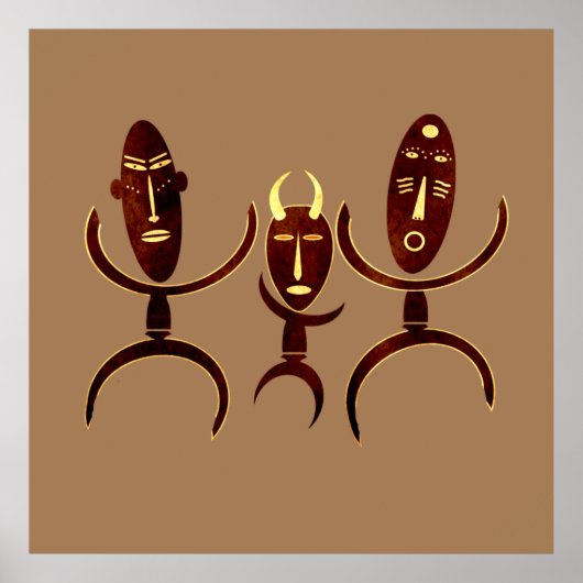 Poster Tribe africaine scène de danse (Devant)