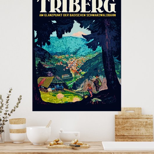 Poster Triberg im Schwarzwald, vue de la forêt noire (Cuisine)