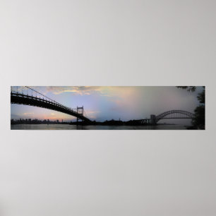 Poster Triborough et panorama de ponts en porte d'enfer