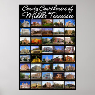 Poster Tribunaux du comté d'affiche moyenne du Tennessee