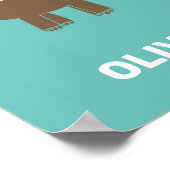 Poster Tricératops Brown Pour Enfants Dino Boy (Coin)