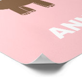 Poster Tricératops Brown Pour Enfants Dino Rose (Coin)