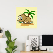 Poster Tricératops Dans Un Climat Tropical. (Bureau à domicile)