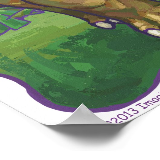 Poster Triceratops de Cute Cadeaux d'Art & Accessoires (Coin)