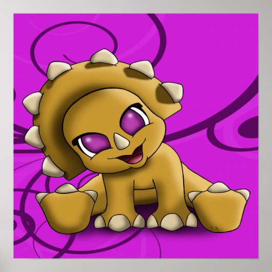 Poster Tricératops de Dinosaure (Devant)