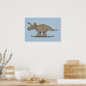 Poster Tricératops de Dinosaure Crétacé (Cuisine)