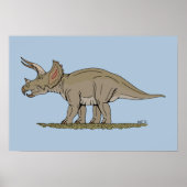 Poster Tricératops de Dinosaure Crétacé (Devant)