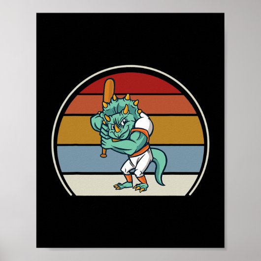 Poster Tricératops Dinosaur Cute Père Noël Christ préhist (Devant)