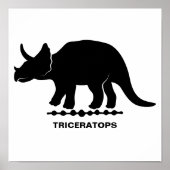 Poster Tricératops Dinosaur Silhouette (Devant)