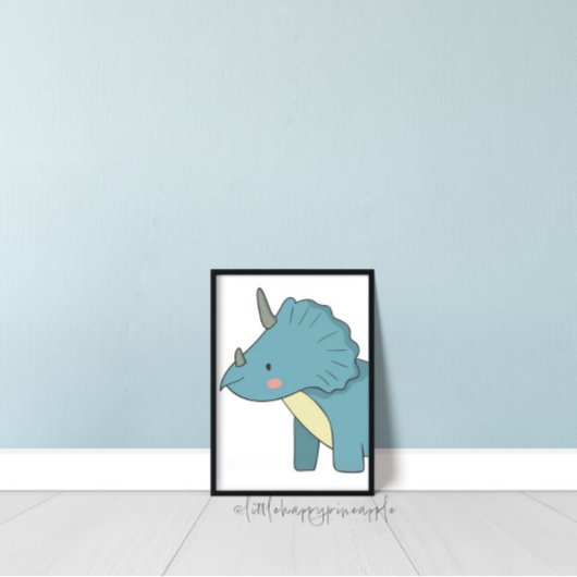 Poster Triceratops Kids Room Dinosaur Wall Art