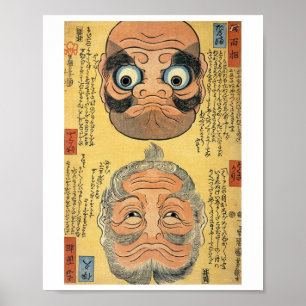 Poster Trick Art (Let's Upside Down), Kuniyoshi, Ukiyoe