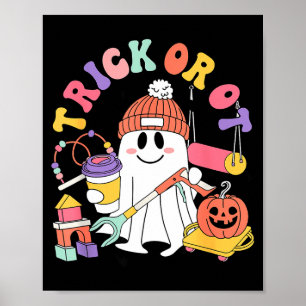Poster Trick Or Ot Ergothérapie Therast Fantôme Halloween