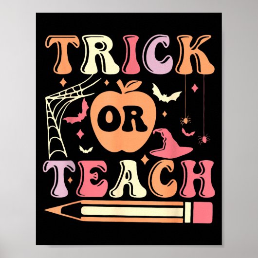 Poster Trick or teach halloween enseignant  (Devant)