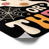 Poster Trick Or Three 3 Ans Anniversaire Groovy Fantôme H (Coin)