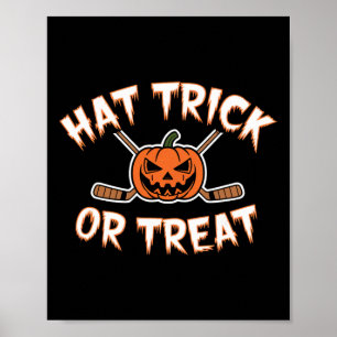 Poster Trick Or Treat drôle de hockey Halloween Pump de b