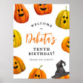 Poster Trick or Treat mignon Citrouille Anniversaire Affi (Devant)