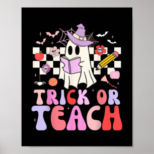 Poster Trick Ou Enseigner Super Enseignant Halloween Retr