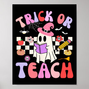 Poster Trick Ou Enseigner Super Enseignant Halloween Retr