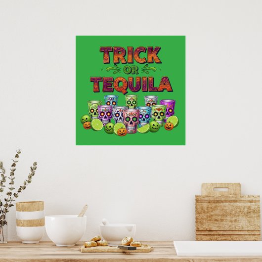 Poster Trick ou Tequila Tee (Cuisine)