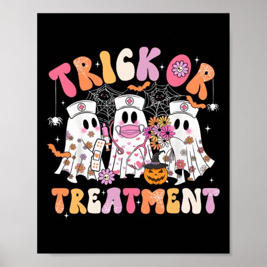 Poster Trick Ou Traitement Infirmière Fantôme Costume Hal (Devant)