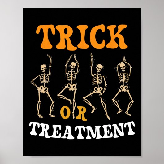 Poster Trick Ou Traitement Physique Thérapie Squelette Pt (Devant)